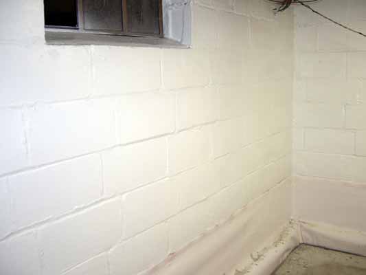 Newly painted cellar walls