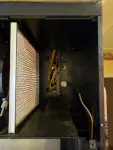 Kenmore over range hood, model 233.8498450 showing the top panel connectors