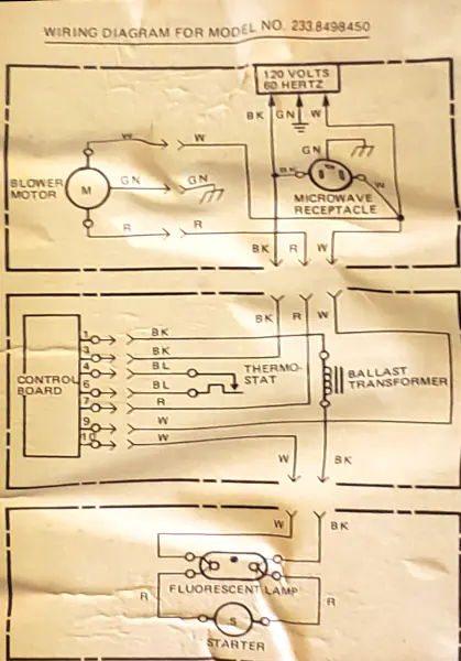 Kitchen range hood electrical diagram