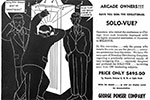 Solo-Vue conversion of the Panoram by George Ponser Company. Billboard November 27, 1943 issue.