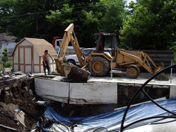 Removing the concrete surround