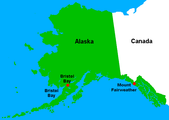 Outline map of Alaska