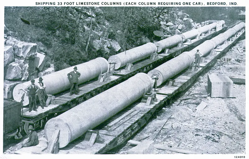 Transporting columns by train