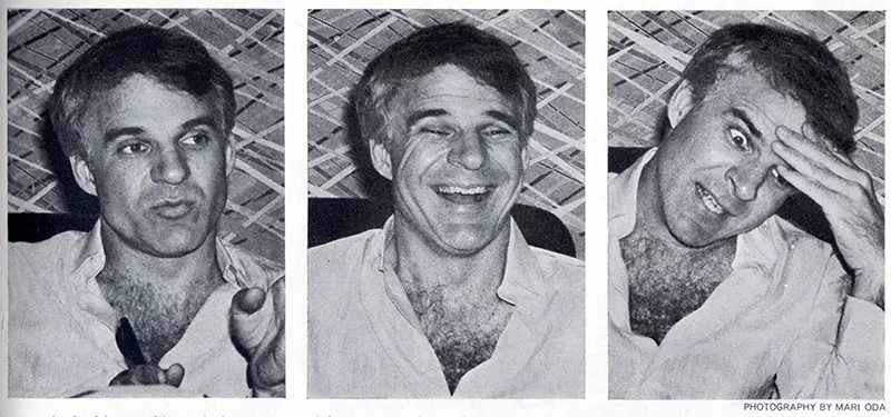 Steve Martin during the Playboy interview, January 1980 issue. Photos by Mari Oda