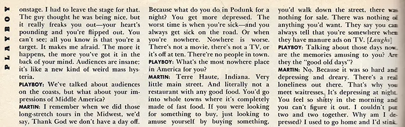 Steve Martin talks about Middle America - Playboy, January 1980