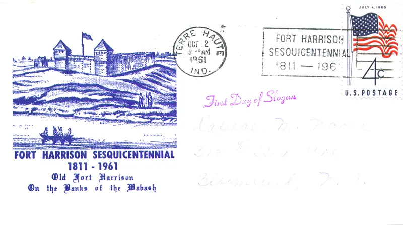 Fort Harrison Sesquicentennial First Day Cover, Terre Haute