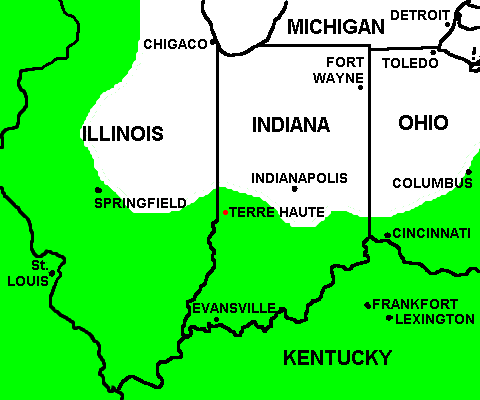 Extent of the Wisconsin glacier - 18,000 years ago