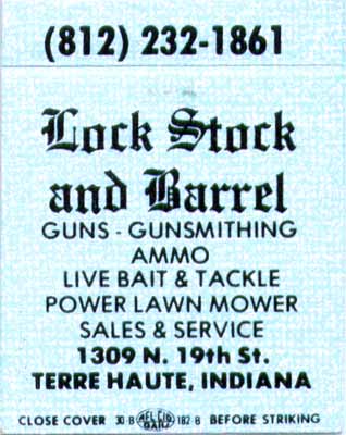Matchbook by Lock, Stock and Barrel, Terre Haute