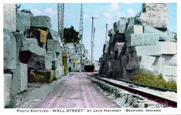 Postcard of a photo entitled "Wall Street" by Jack Hackney - Bedford, Indiana
