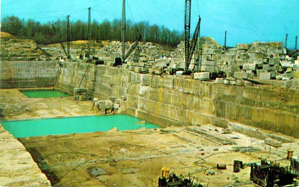 Indiana Limestone Quarry, near Bedford, Indiana