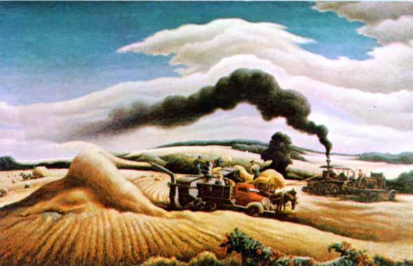 Threshing Wheat by Thomas Hart Benton