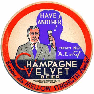 Champagne Velvet Beer Mat or Coaster