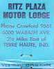 Ritz Plaza Motor Lodge matchbook