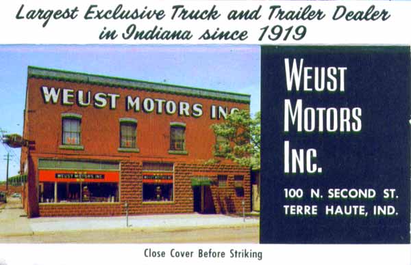 Weust Motors matchbook