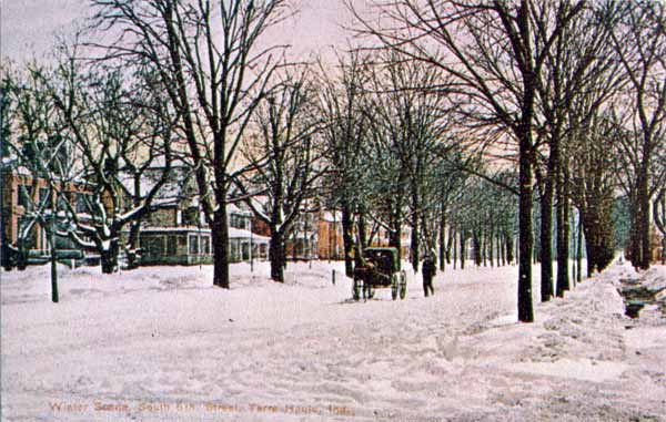 Winter Scene, South Sixth Street, Terre Haute