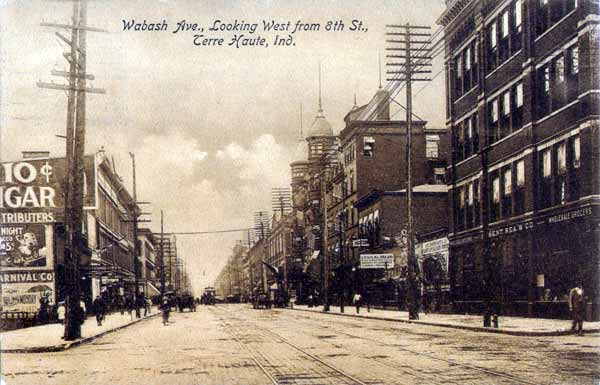 Wabash Avenue looking west from Eighth Street, Terre Haute