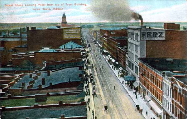 Wabash Avenue West from the top of the Trust Building, Terre Haute