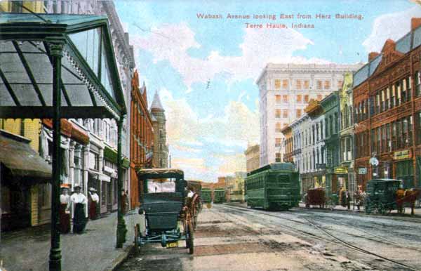 Wabash Avenue looking East from Herz's Building
