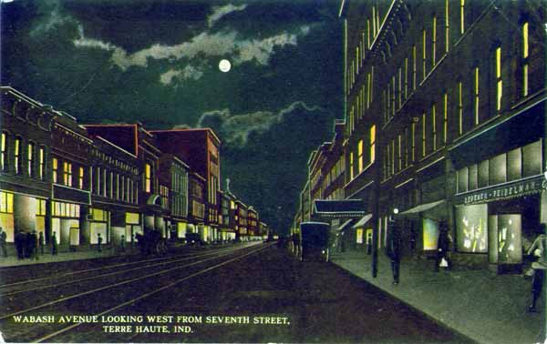 Wabash Avenue looking west from Seventh Street, Terre Haute