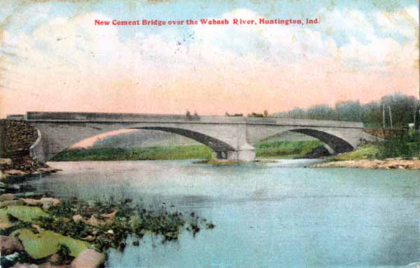 New Cement Bridge over the Wabash River, Huntington, Indiana
