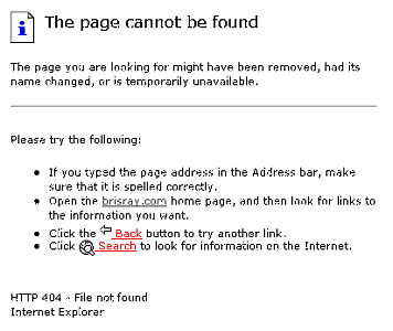 Standard Error 404 page