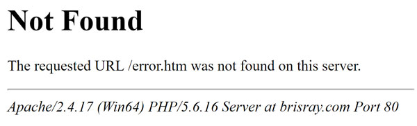 Standard Apache 404 not found error