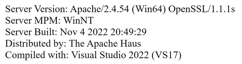 Apache server status section