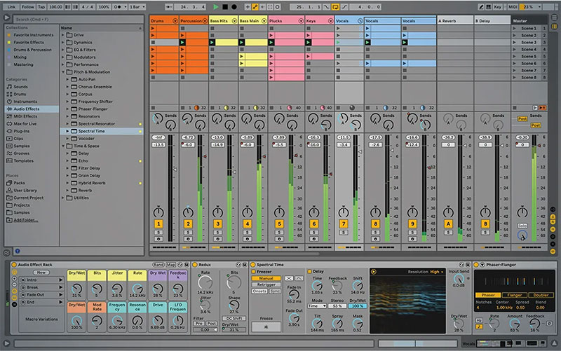 A typical digital audio mixer