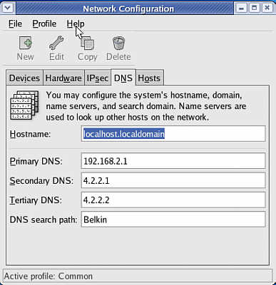 Setting the DNS servers