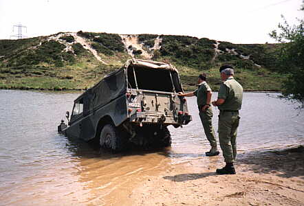 Rover in a lake